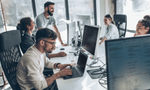 People working on computers