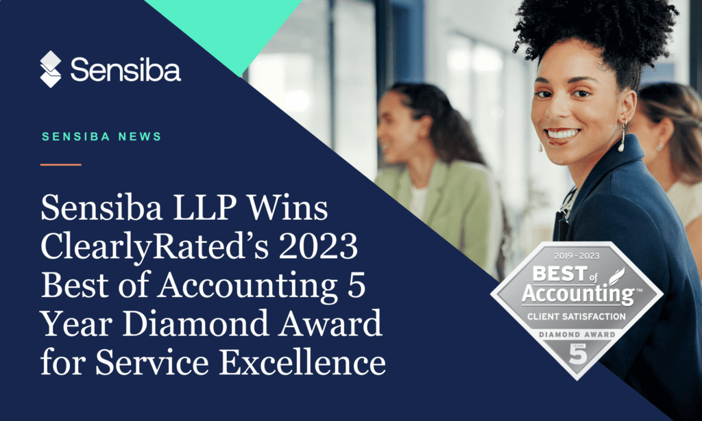 Smiling person and the Best of Accounting award logo